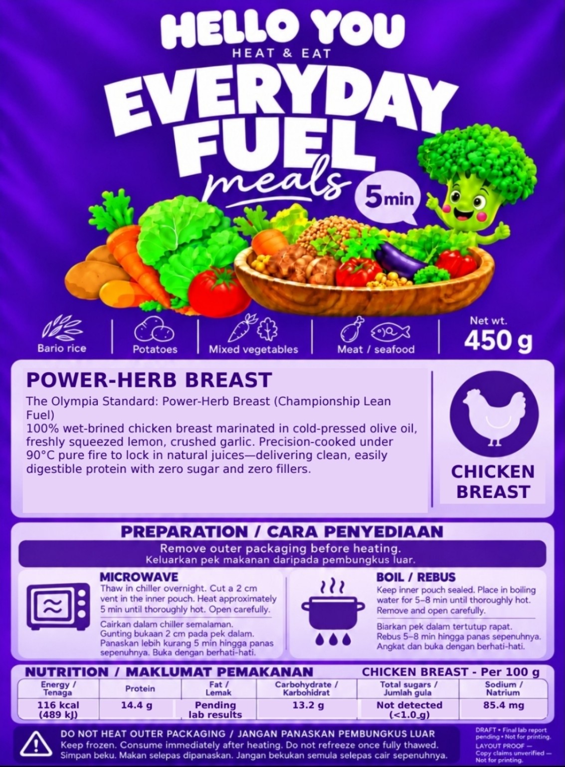 Hello-You Chicken breast 450 g meal artwork